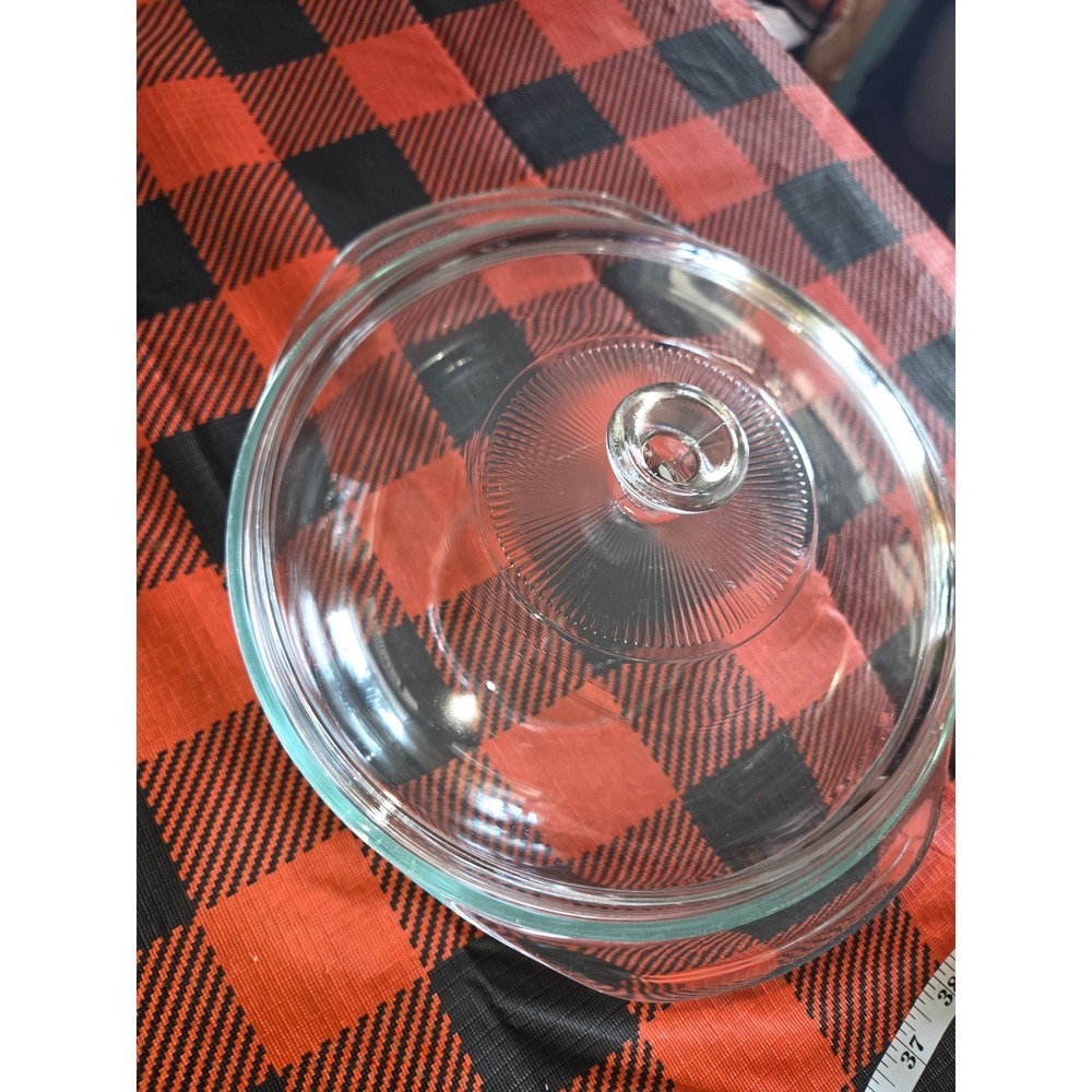 Pyrex 2 Quart Round Casserole Dish with Lid Clear Glass 024-C 22 Vintage Kitchen